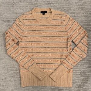 J. Crew Sequin Stripe Supersoft Yarn Sweater